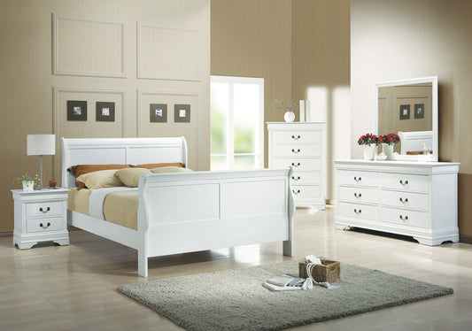 Louis Philippe 5-piece Full Bedroom Set White