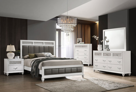 Barzini 4-piece California King Bedroom Set White