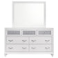 Barzini 7-drawer Dresser with Mirror White