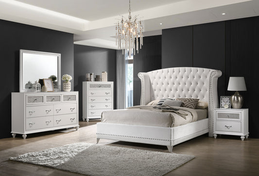 Barzini 5-piece Eastern King Bedroom Set White