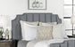 Fiona Upholstered Full Panel Bed Light Grey