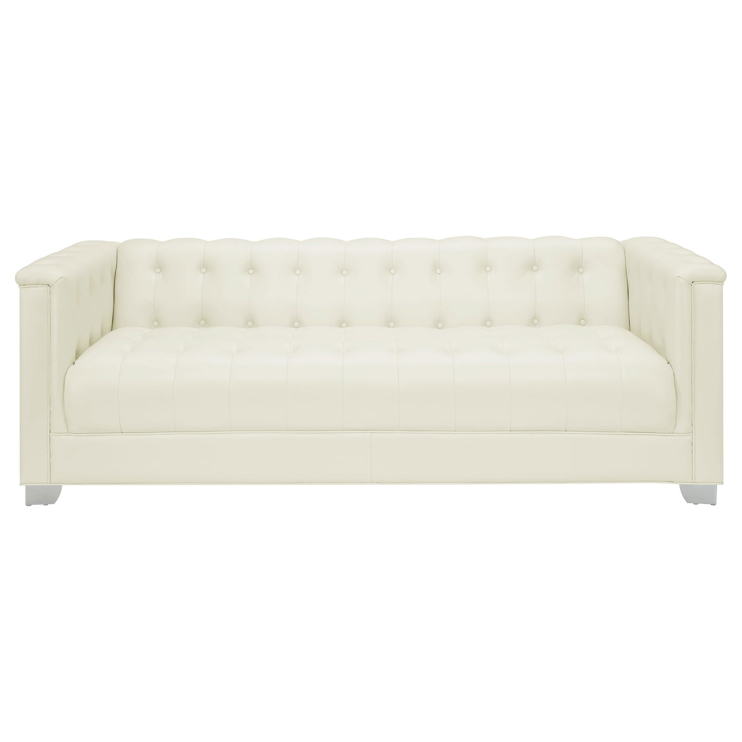 Chaviano 2-piece Upholstered Tufted Sofa Set Pearl White