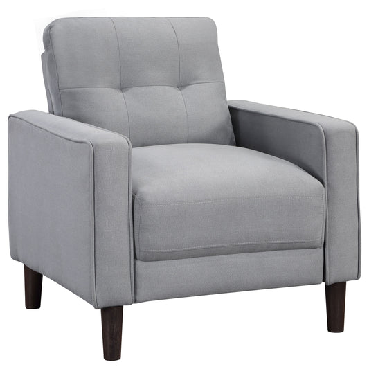 Bowen Upholstered Track Arm Tufted Accent Chair Grey