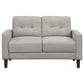 Bowen Upholstered Track Arm Tufted Loveseat Beige