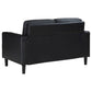 Ruth Upholstered Track Arm Loveseat Black