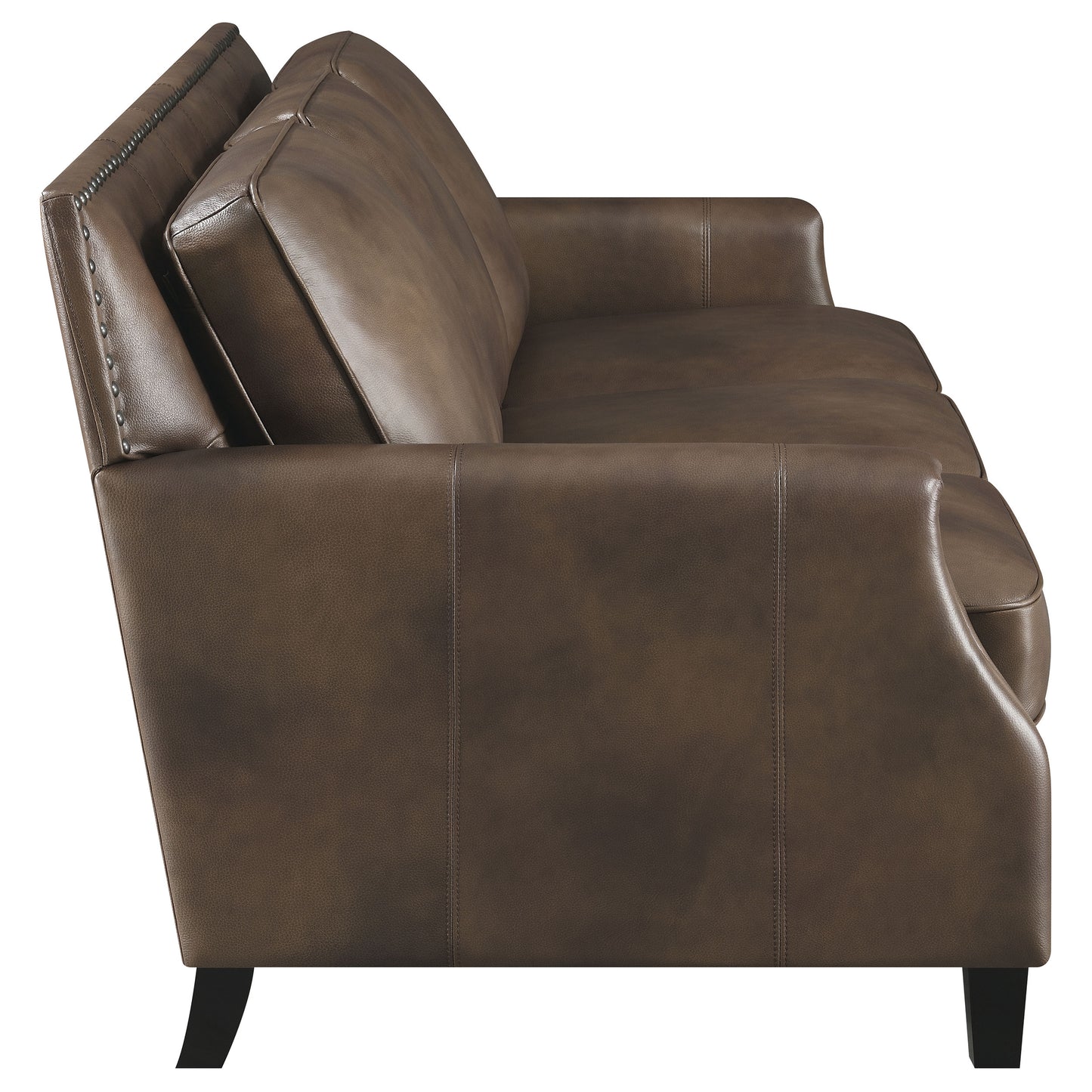 Leaton 2-piece Recessed Arms Living Room Set Brown Sugar