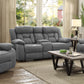 Higgins Pillow Top Arm Motion Loveseat with Console Grey