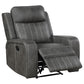 Raelynn Upholstered Track Arm Recliner Grey