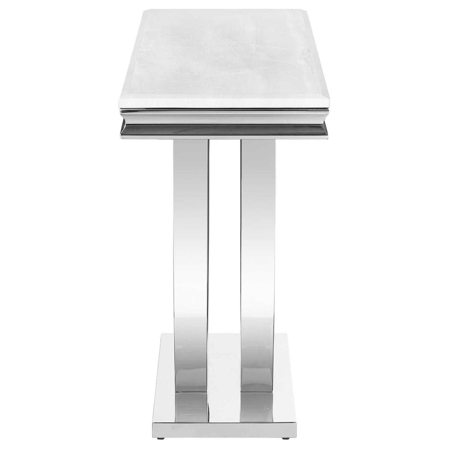 Kerwin U-base Rectangle Sofa Table White and Chrome