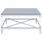 Lindley Square Tempered Mirror Acrylic Coffee Table Chrome