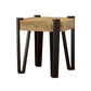 Winston Wooden Square Top End Table Natural and Matte Black