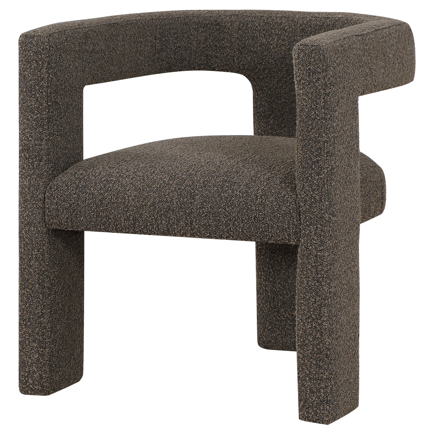 Petra Boucle Upholstered Accent Side Chair Chocolate Brown