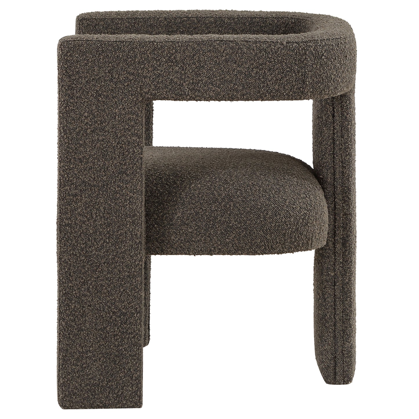 Petra Boucle Upholstered Accent Side Chair Chocolate Brown